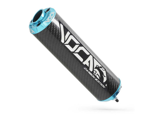 Silencieux arrière VOCA carbone - embout CNC bleu clair
