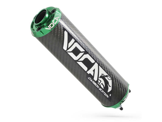 Silencieux arrière VOCA carbone - embout CNC vert