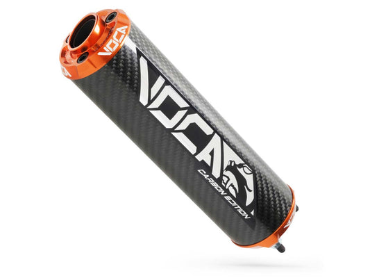 Silencieux arrière VOCA carbone - embout CNC orange