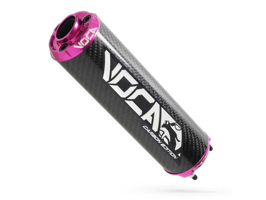 Silencieux arrière VOCA carbone - embout CNC rose