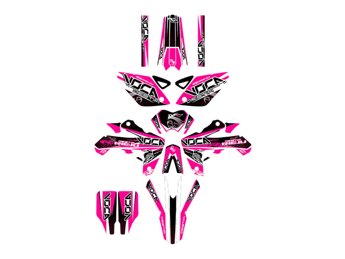 Kit déco / stickers Voca Bestia rose pour Rieju MRT 50