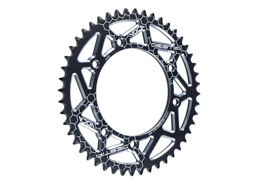 Pignon Voca CNC 48 dents 420 noir pour Derbi Senda, Rieju MRT, Peugeot XP6