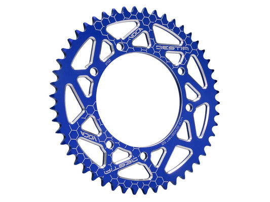 Pignon Voca CNC 50 dents 420 bleu pour Derbi Senda SM, DRD