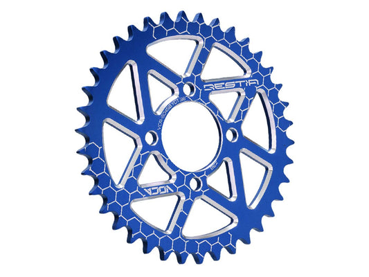 Pignon Voca CNC 38 dents 420 bleu pour Yamaha DT 50