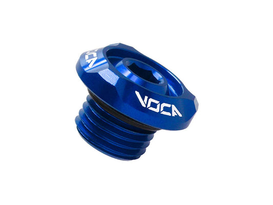 Bouchon de remplissage dÂ´huile Voca Racing M14x1,5mm bleu pour Minarelli couché