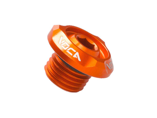 Bouchon de remplissage dÂ´huile Voca Racing M14x1,5mm orange pour Minarelli couché