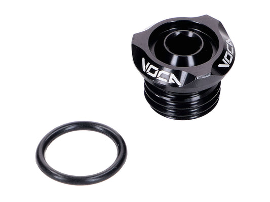 Bouchon de remplissage dÂ´huile VOCA V2 CNC noir pour Minarelli AM, Generic, KSR-Moto, Keeway, Motobi, Ride, 1E40MA, 1E40MB
