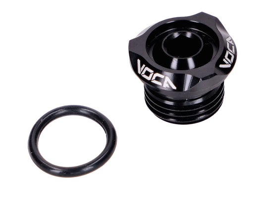 Bouchon de remplissage dÂ´huile VOCA V2 CNC noir pour Derbi EBE, EBS, D50B