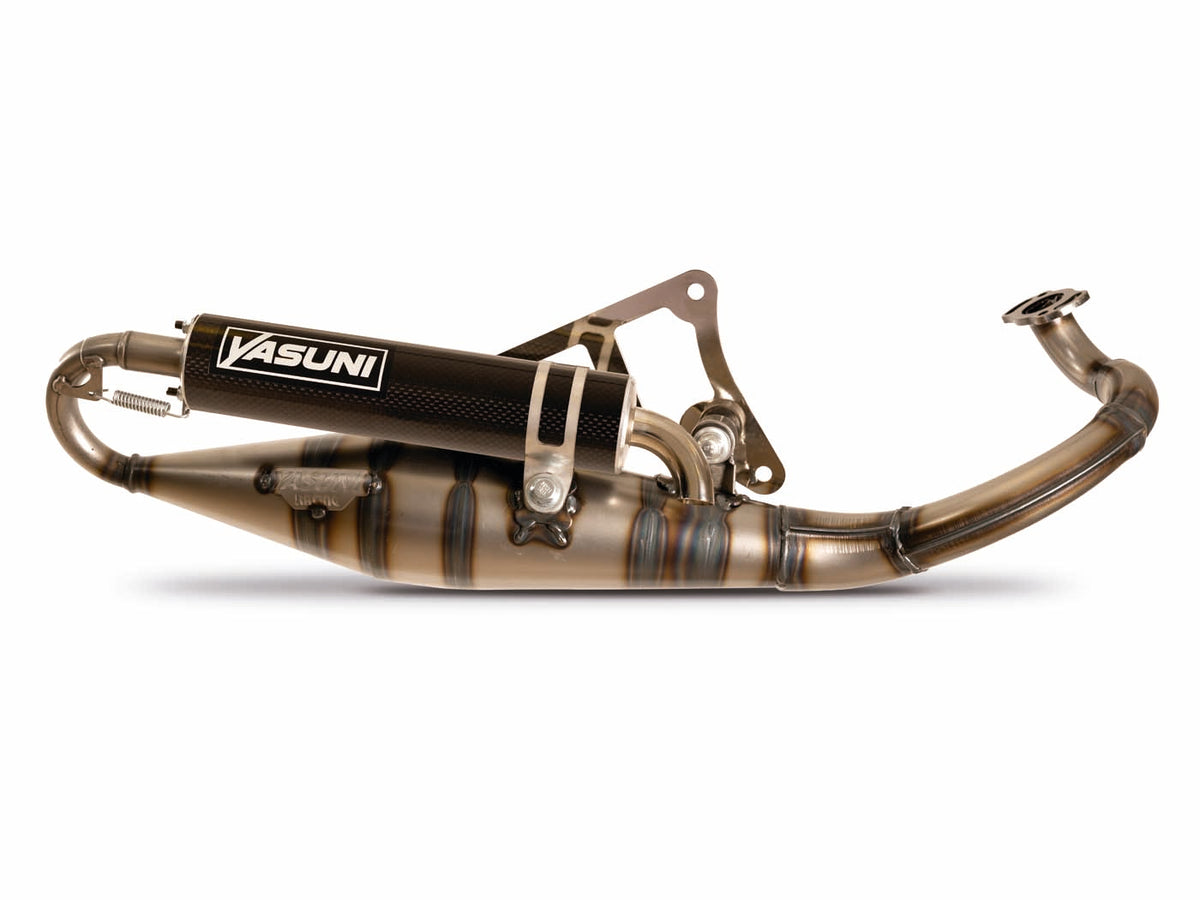 Echappement Yasuni R-PRO carbon pour Peugeot couché, Ludix, Vicacity, Derbi Hunter