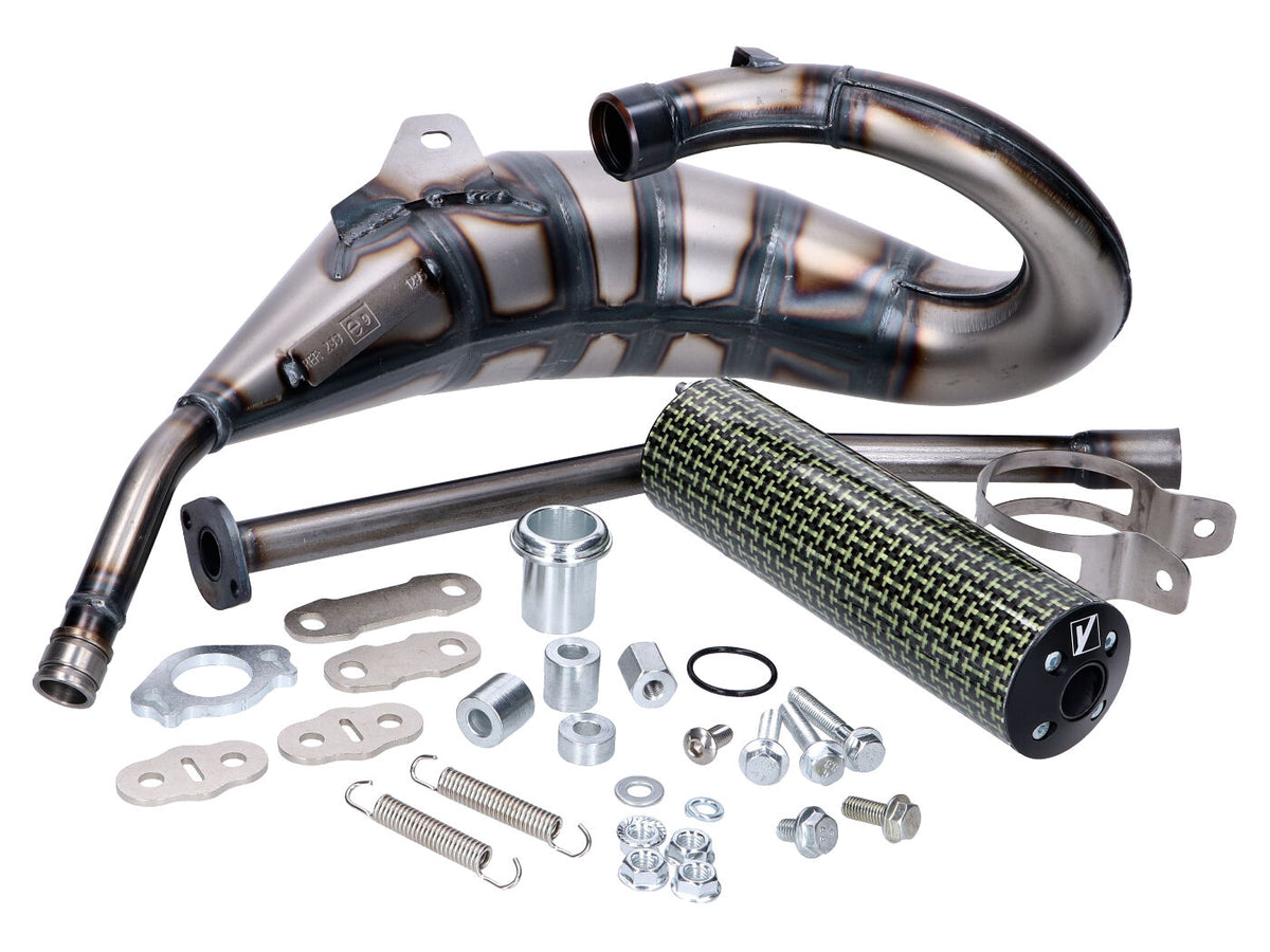 Pot dÂ´échappement Yasuni Cross HM MAX carbone / aramide design pour Aprilia RX, SX, Derbi R, SM, Gilera RCR, SMT